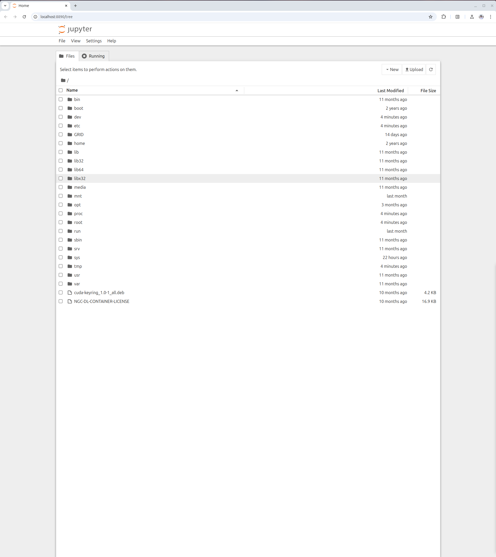 Notebook interface for GRID session